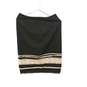 The Limited stretch black skirt with fabric lace trim size 2